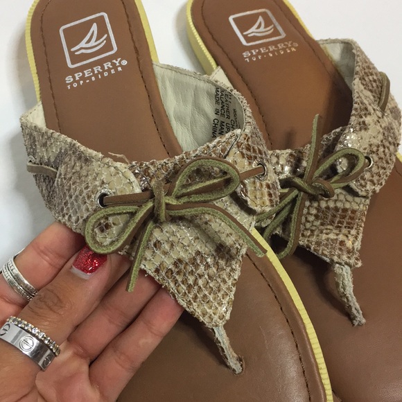 SPERRY TOP-SIDER brown & tan python sandals 🤎 - Picture 2 of 7